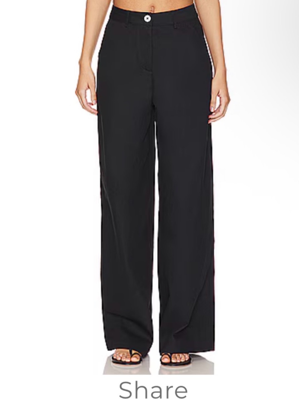 Lovers + Friends Black Wide-Leg High-Rise Trousers